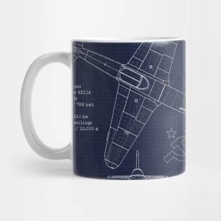 Yakovlev Yak15 Feather Blueprint Mug